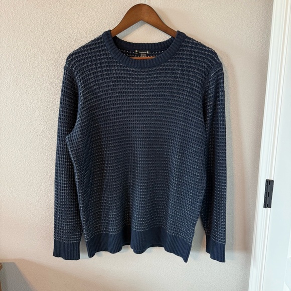 Smartwool Other - Smartwool Ripple Ridge Tick Stitch Men Size S Crew Sweater Blue Merino Wool Knit